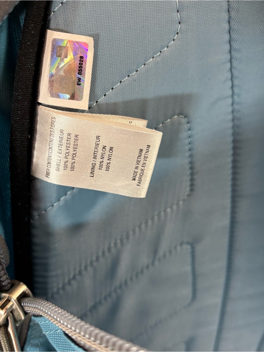 The North Face Blue Gray Jester Backpack Bungee Cord Hiking Outdoor Daypack Read - Picture 12 of 14